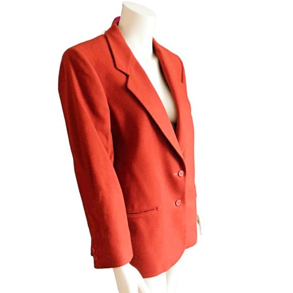 LL Bean Women’s Rust Wool-Blend Blazer Jacket Size 12 – Autumn Winter Classic - Picture 3 of 7